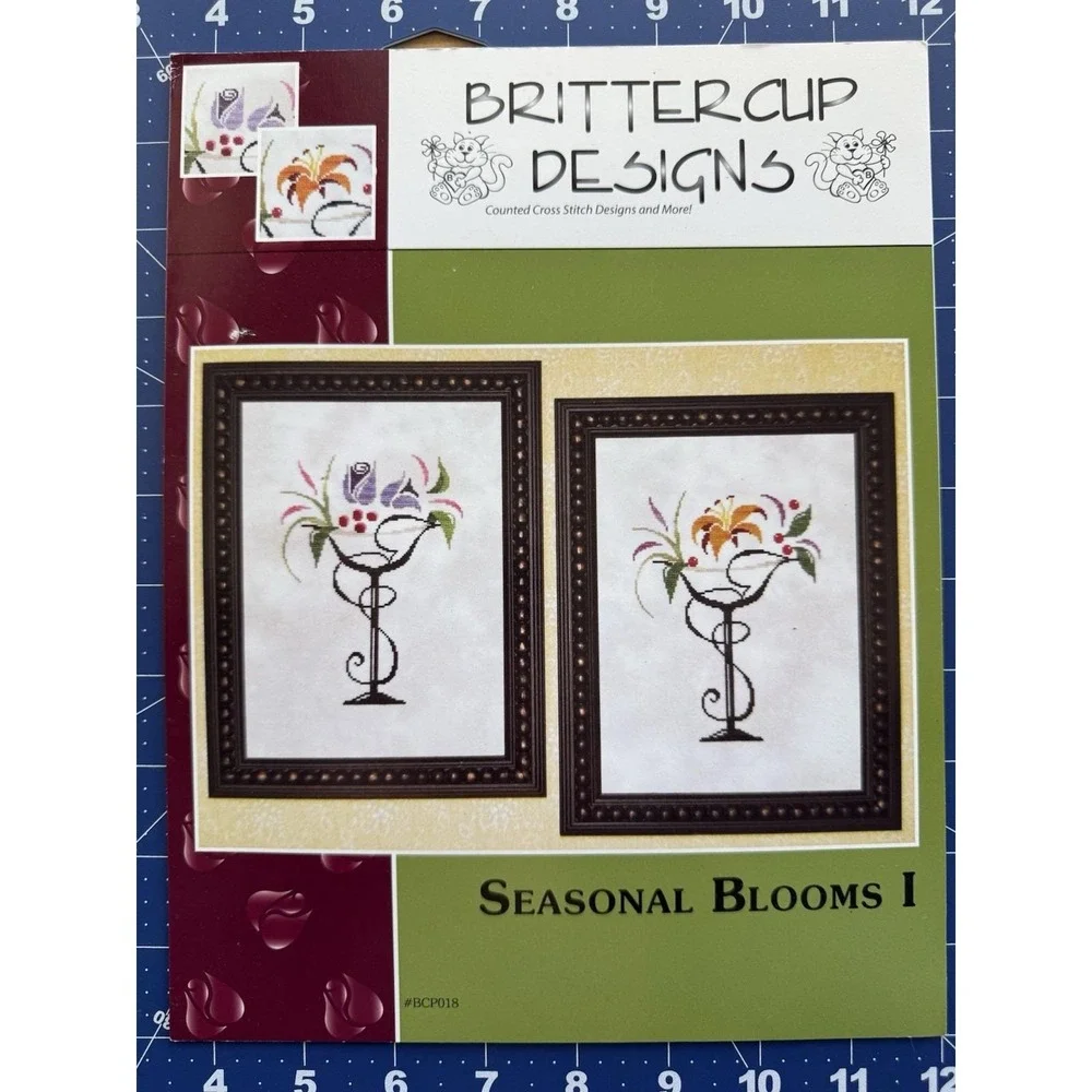 Brittercup designs Seasonal Blooms‎ I Counted Cross Stitch Pattern Leaflet